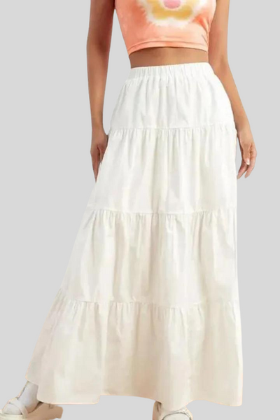 Layered skirt white hotsell